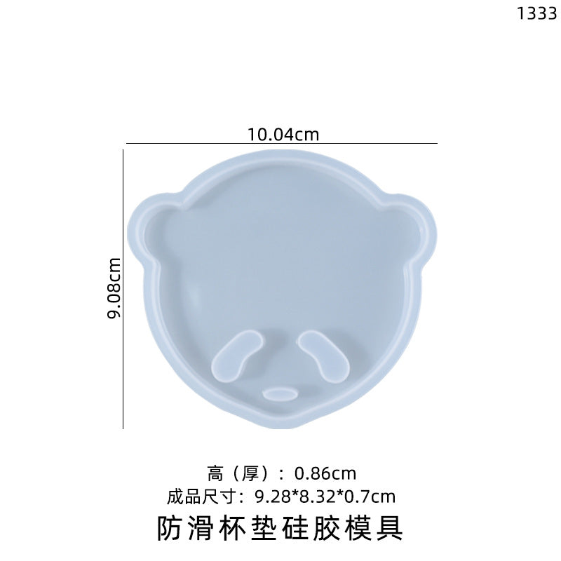 Creative Silicone Panda Face Coaster Storage Coaster Base Mold for Home Decoration
