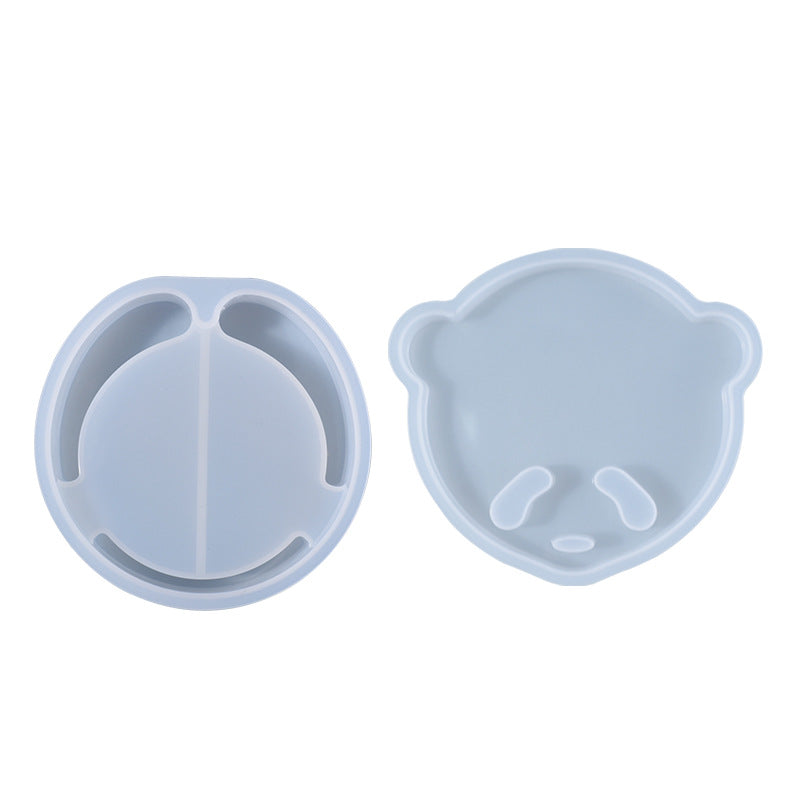 Creative Silicone Panda Face Coaster Storage Coaster Base Mold for Home Decoration