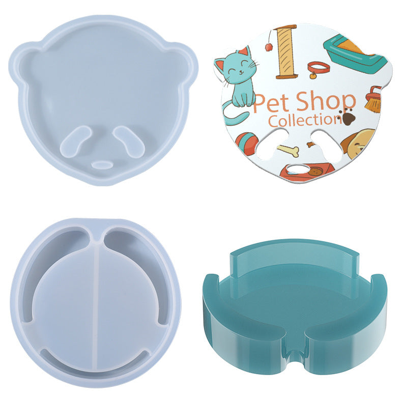 Creative Silicone Panda Face Coaster Storage Coaster Base Mold for Home Decoration
