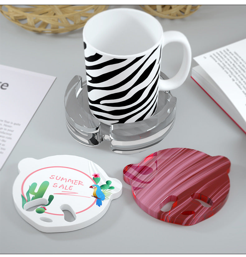 Creative Silicone Panda Face Coaster Storage Coaster Base Mold for Home Decoration