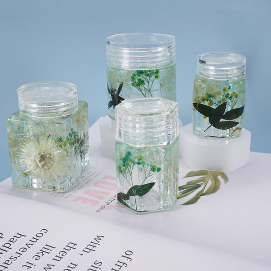 Storage Bottle Mold with Lid for DIY Resin Sealed Jar Making
