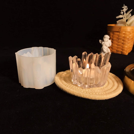 New Resin Silicone Crystal Candlestick Mold for DIY Jewelry Storage Box Candle Holder