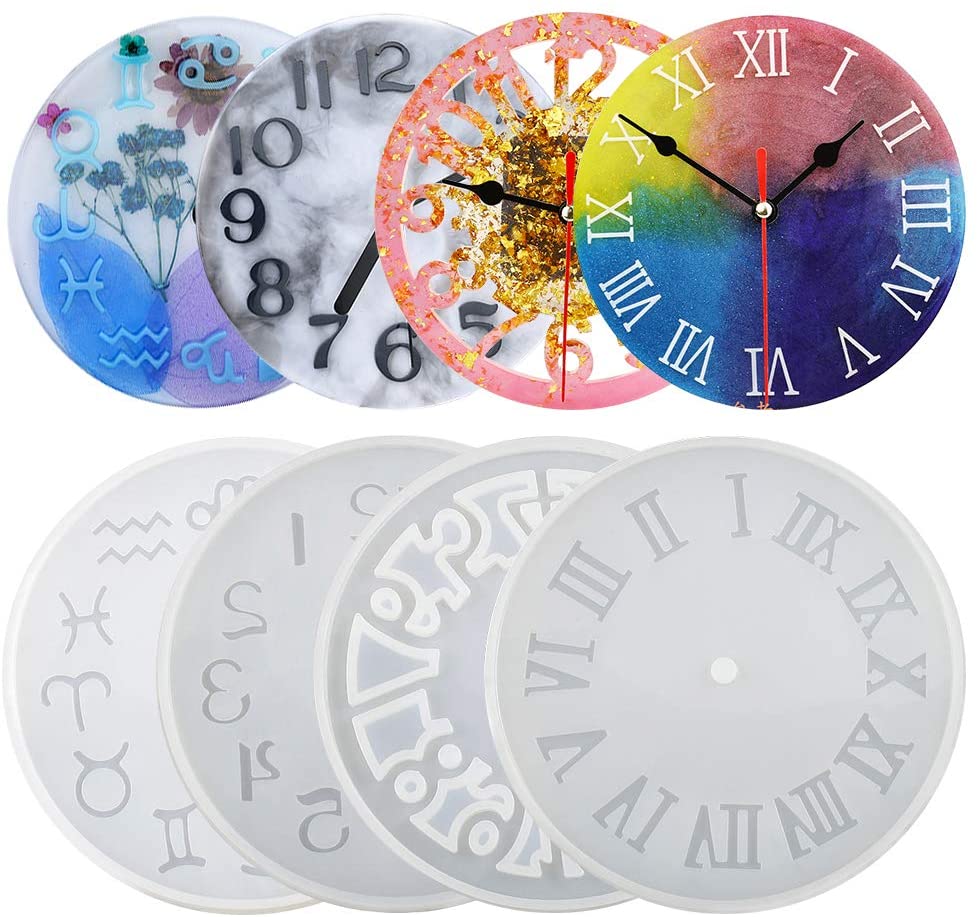 Beautiful Numerals Clock Resin Silicone Mold for Handmade DIY Epoxy Jewelry Crafts Home Decoration