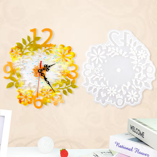 Silicone Flower Clock Mold for DIY Resin Crafts