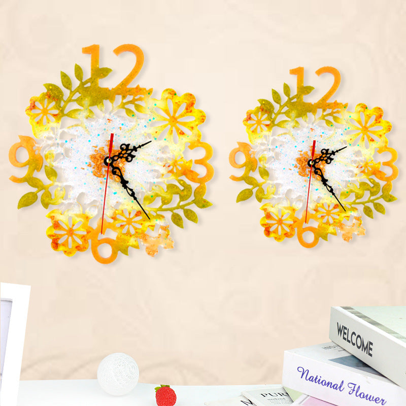 Silicone Flower Clock Mold for DIY Resin Crafts