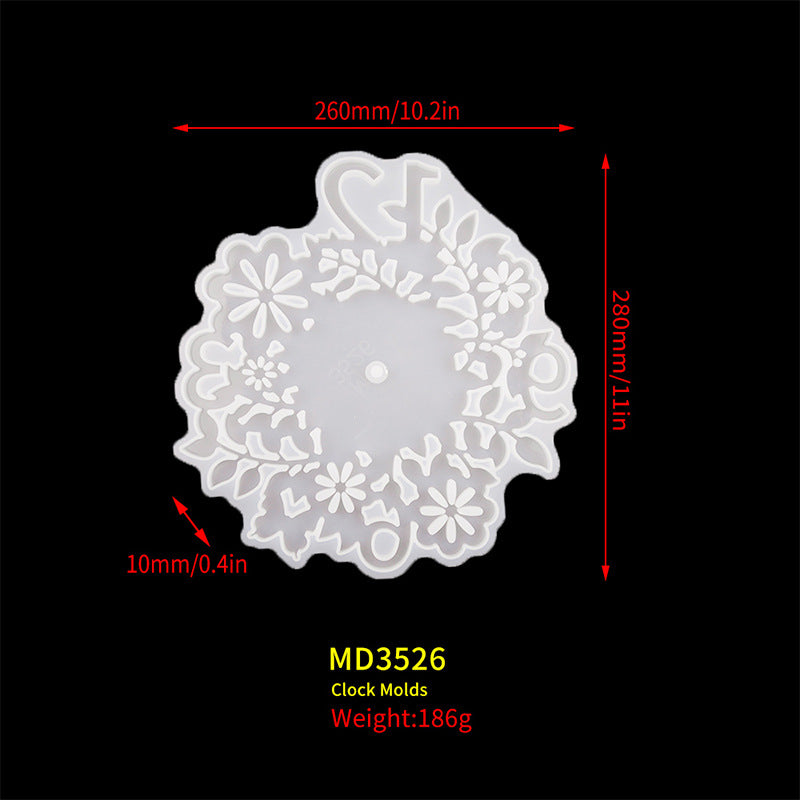 Silicone Flower Clock Mold for DIY Resin Crafts