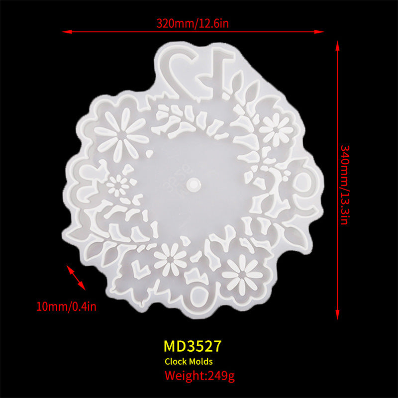 Silicone Flower Clock Mold for DIY Resin Crafts