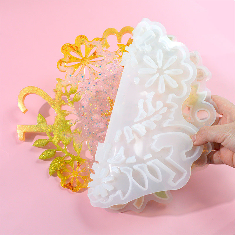 Silicone Flower Clock Mold for DIY Resin Crafts