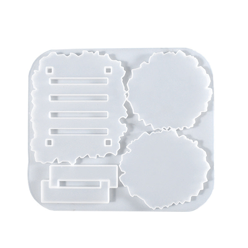 Wave pattern Silicone Mold Coaster with Storage Rack for DIY Home Craft Art