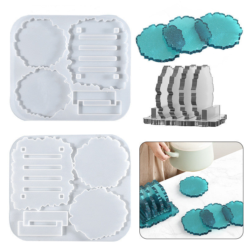 Wave pattern Silicone Mold Coaster with Storage Rack for DIY Home Craft Art