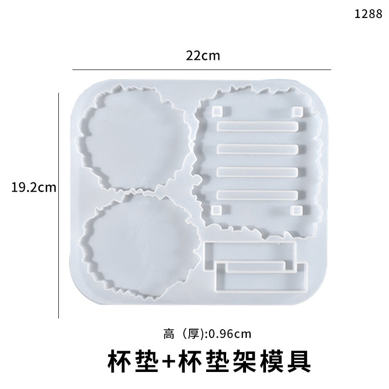 Wave pattern Silicone Mold Coaster with Storage Rack for DIY Home Craft Art