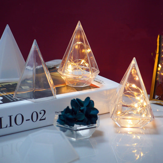 DIY Silicone Cut Diamond Storage Box Mold for Jewelry Transparent Resin Decorative Craft