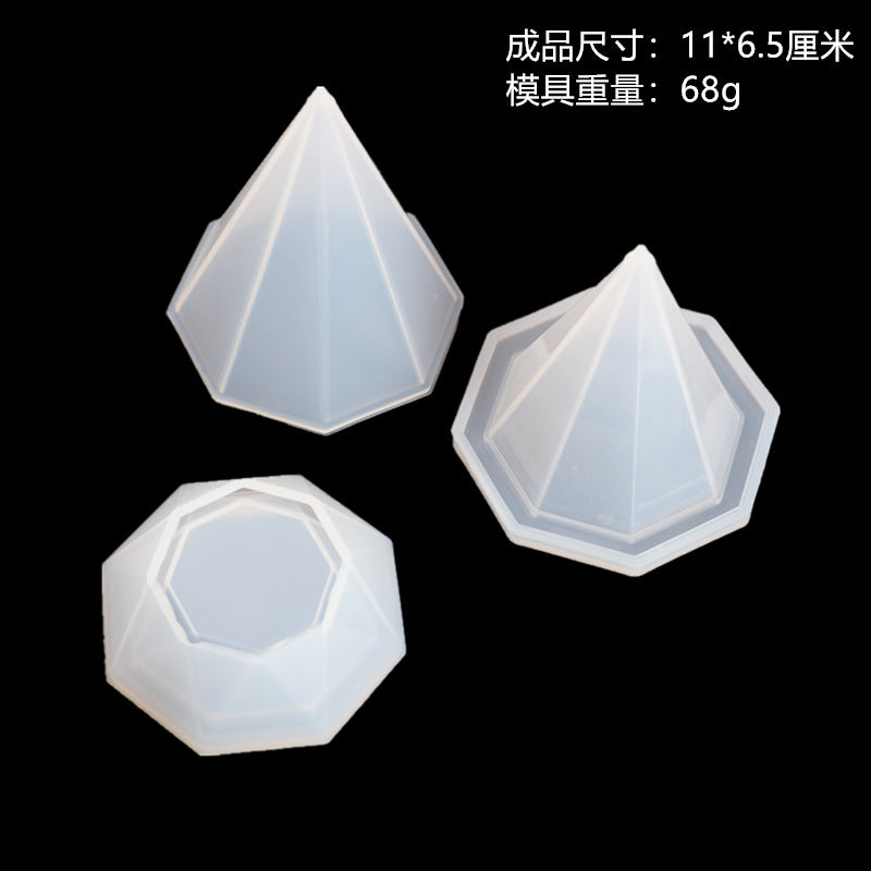 DIY Silicone Cut Diamond Storage Box Mold for Jewelry Transparent Resin Decorative Craft