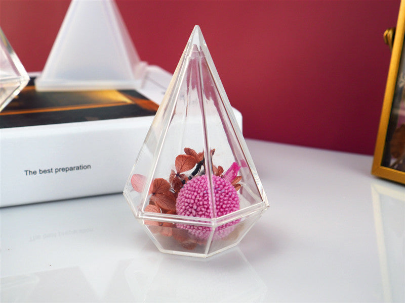 DIY Silicone Cut Diamond Storage Box Mold for Jewelry Transparent Resin Decorative Craft