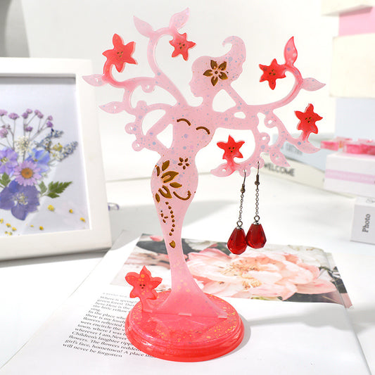 Desktop Storage Stand Silicone Jewelry Shelf Molds for Resin Display Rack Casting