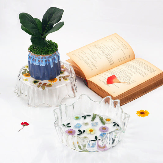 Crystal Epoxy Flower Pot Shelf Silicone Mold for DIY Crystal Resin Tray Making