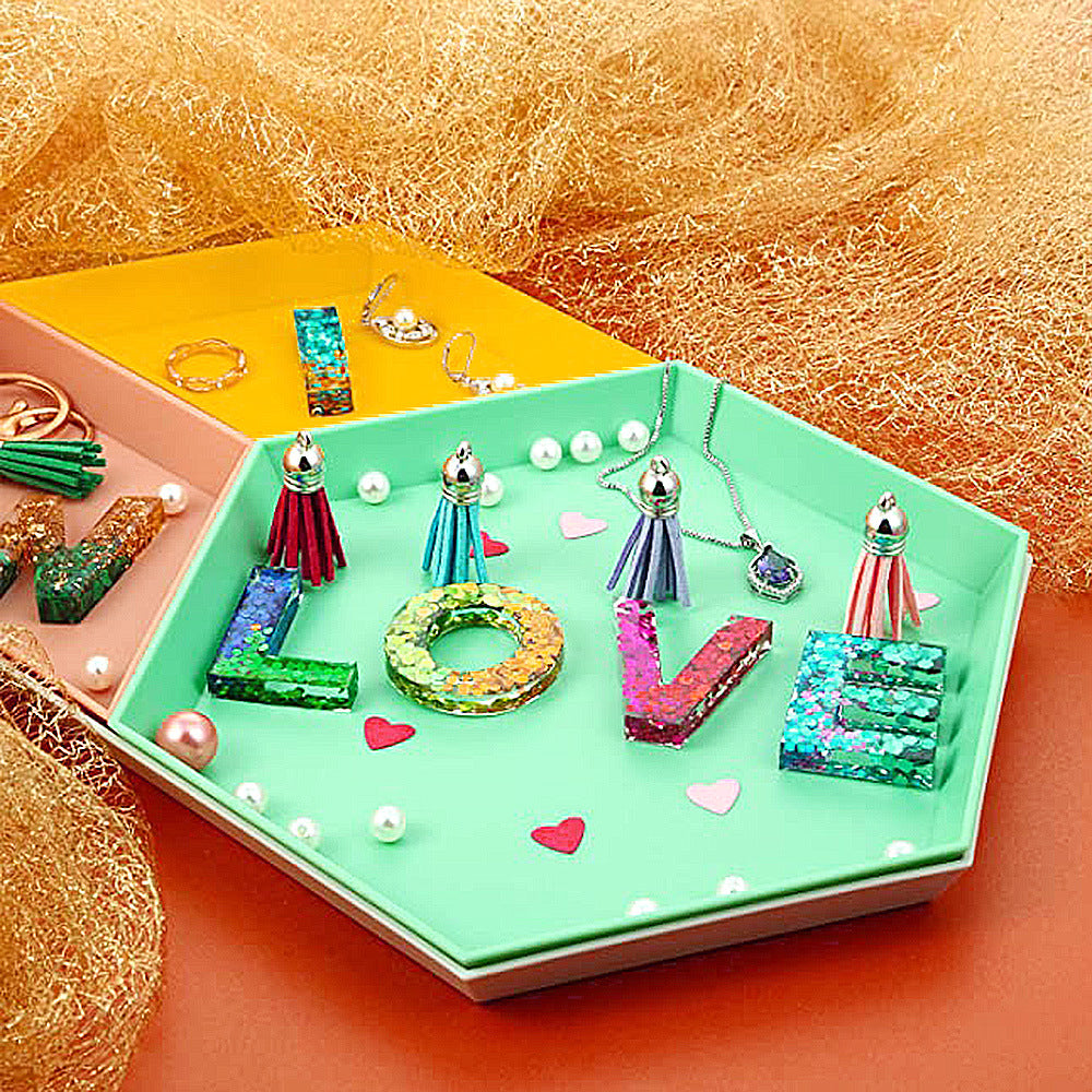 Alphabet Set Letter Silicone Molds Kit for DIY Making Epoxy Resin Keychain Crafts