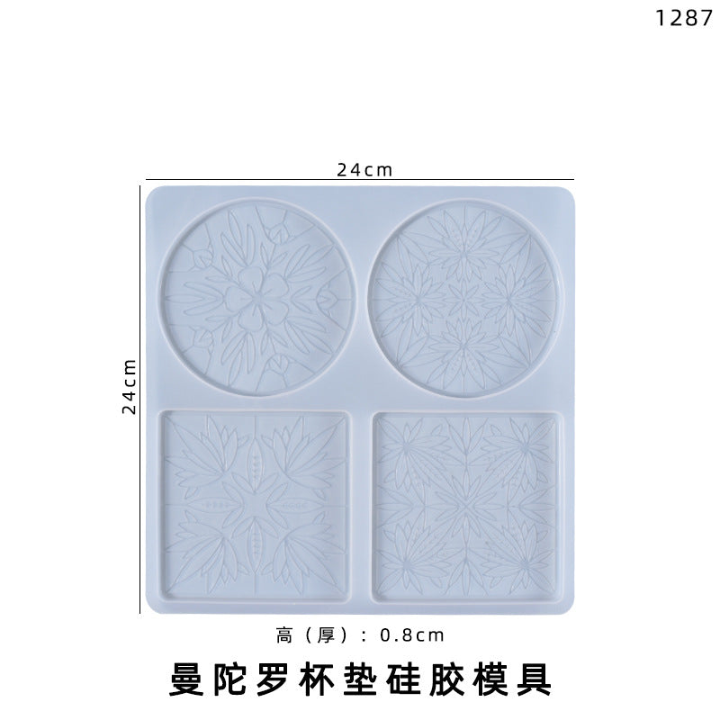 Mandala Coaster Mold for DIY Resin Dish Artwork
