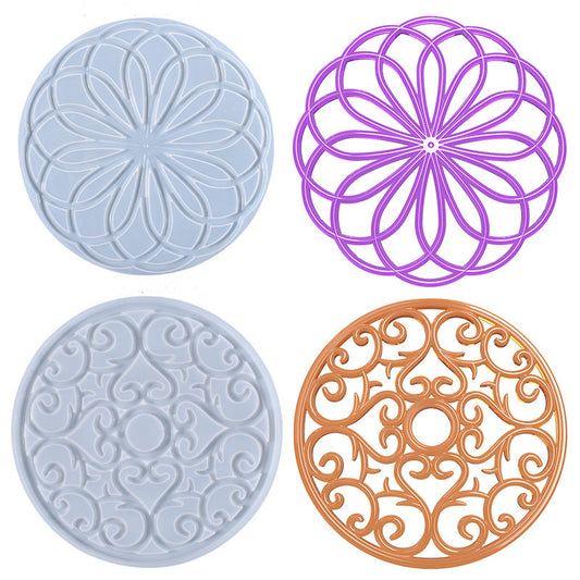 Silicone Mandala Coaster Mold for Household Food Cooling Pad Tray