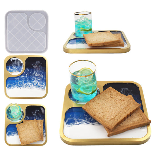Large Silicone Meal Tray Mold for Epoxy Resin Serving Board Making