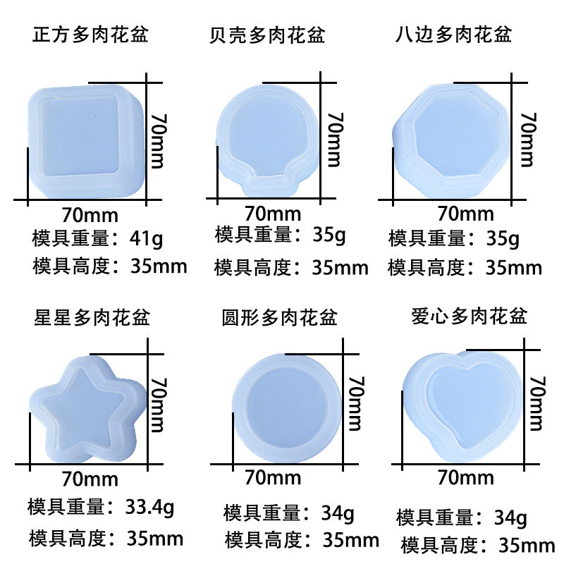 Reusable Plant Pots Silicone Molds for Making Resin Crafts