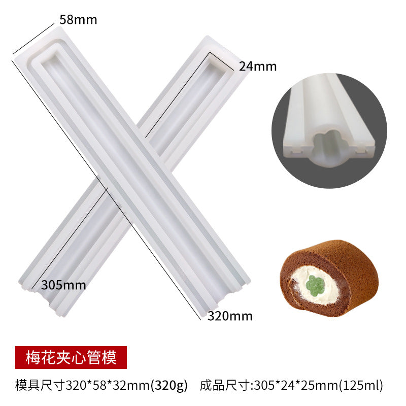 Various Shapes Sandwich Tube Silicone Molds for DIY Cake Roll Chocolate