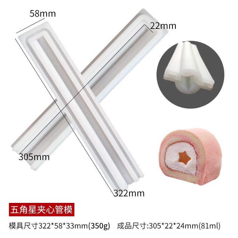 Various Shapes Sandwich Tube Silicone Molds for DIY Cake Roll Chocolate