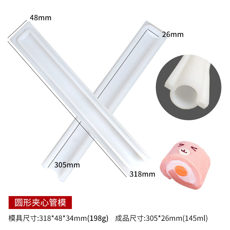 Various Shapes Sandwich Tube Silicone Molds for DIY Cake Roll Chocolate