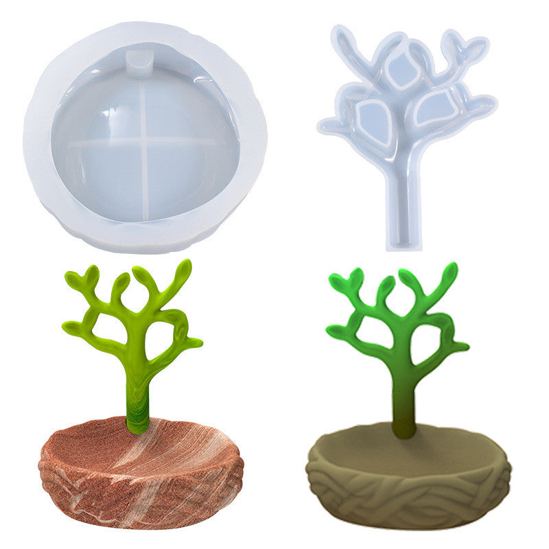 DIY Crystal Epoxy Silicone Tree Bud Small Storage Box Mould for Resin Crafts Making