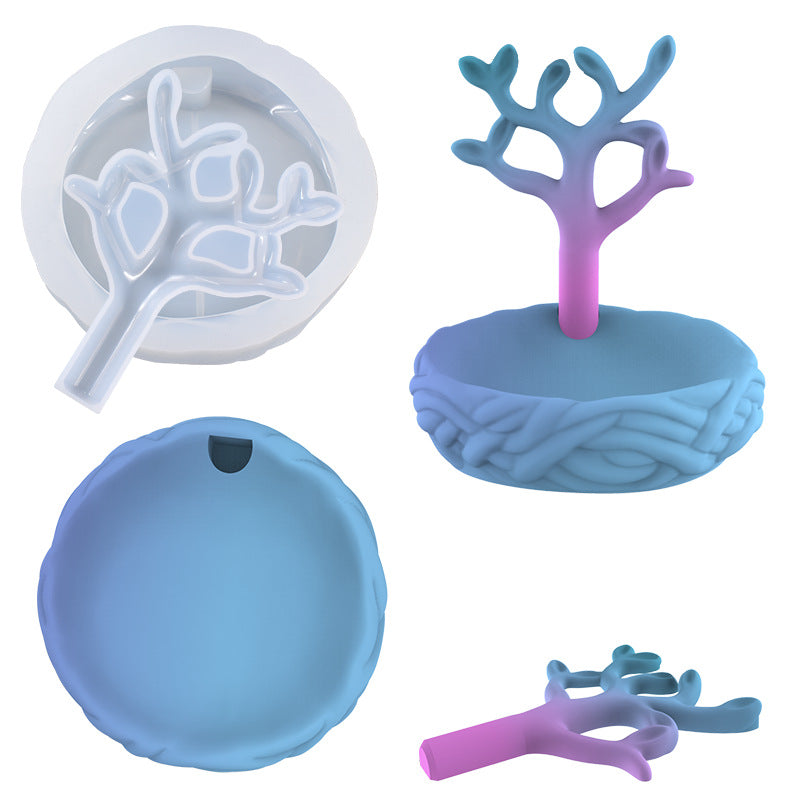 DIY Crystal Epoxy Silicone Tree Bud Small Storage Box Mould for Resin Crafts Making