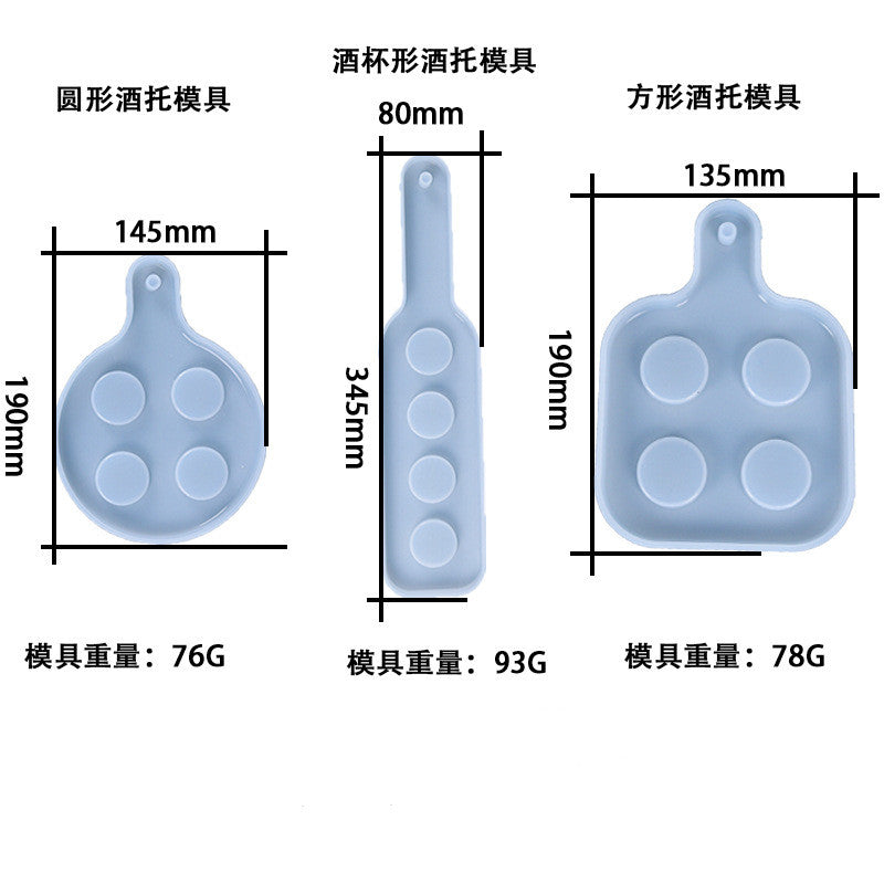 Wine Tray Silicone Mold for Making Party Resin Coasters Wine Glass Placement